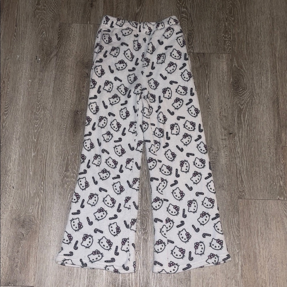 forever 21 hello kitty white pajama pants pj high waisted flare size small